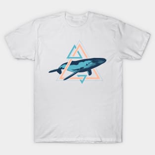 Swimming Humpback Whale, Blue T-Shirt